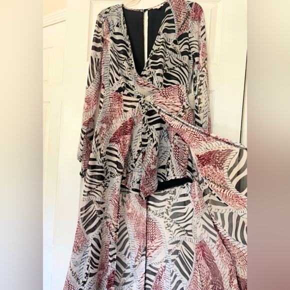 Luxxel Romper Semi-Sheer, Multi Color Print Skirt, Size Medium, Worn Once - Picture 7 of 12